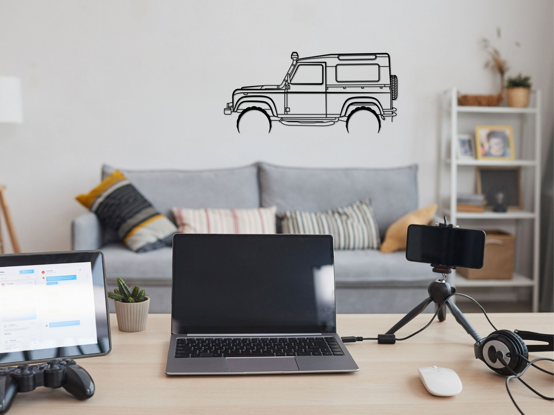 90 Defender, Detailed Silhouette Metal Wall Art