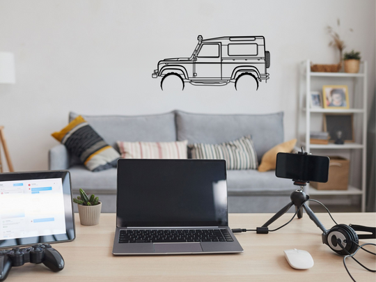 90 Defender, Detailed Silhouette Metal Wall Art