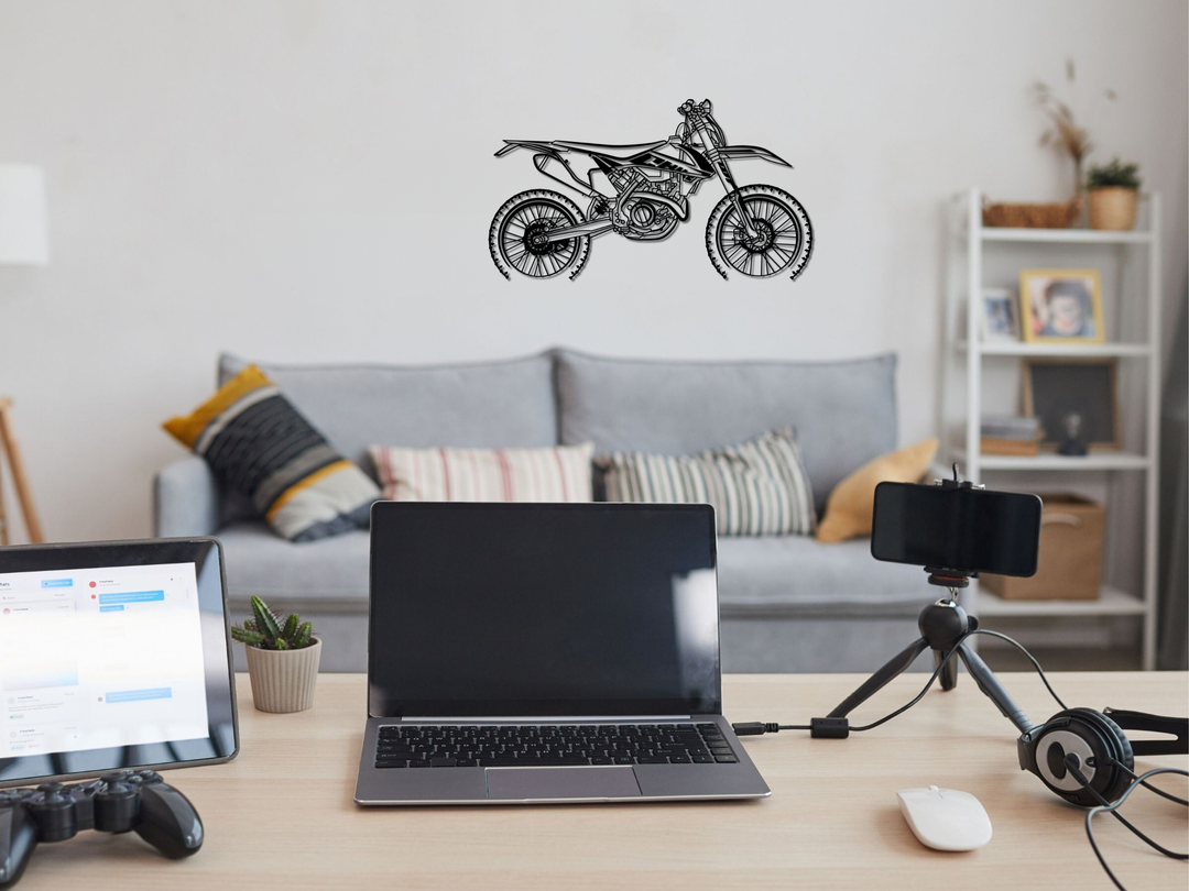 KTM EXC 450 F 2019, Detailed Silhouette Metal Wall Art