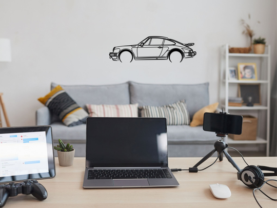 911 Turbo (930), Detailed Silhouette Metal Wall Art