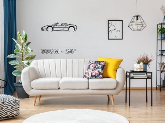 488 Spider, Detailed Silhouette Metal Wall Art