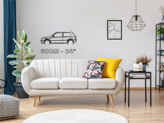 Golf MK3 GTI, Detailed Silhouette Metal Wall Art