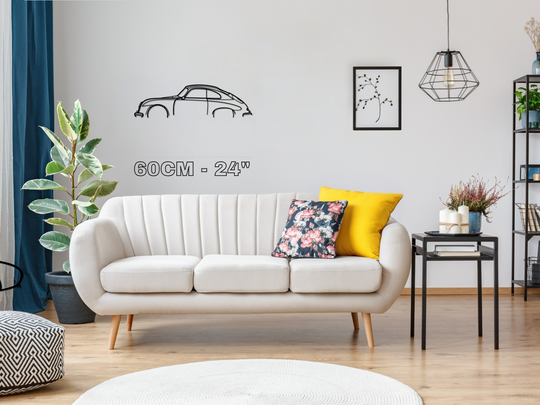 356 Coupe, Detailed Silhouette Metal Wall Art