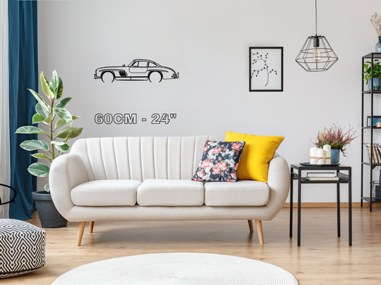 300 SL Gull-wing, Detailed Silhouette Metal Wall Art