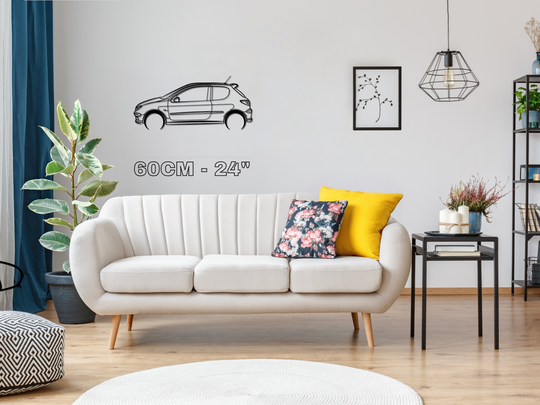 206 GTI , Detailed Silhouette Metal Wall Art