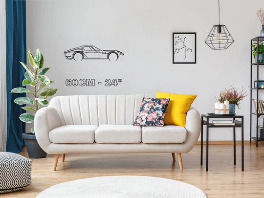 Marcos 1800 GT, Detailed Silhouette Metal Wall Art