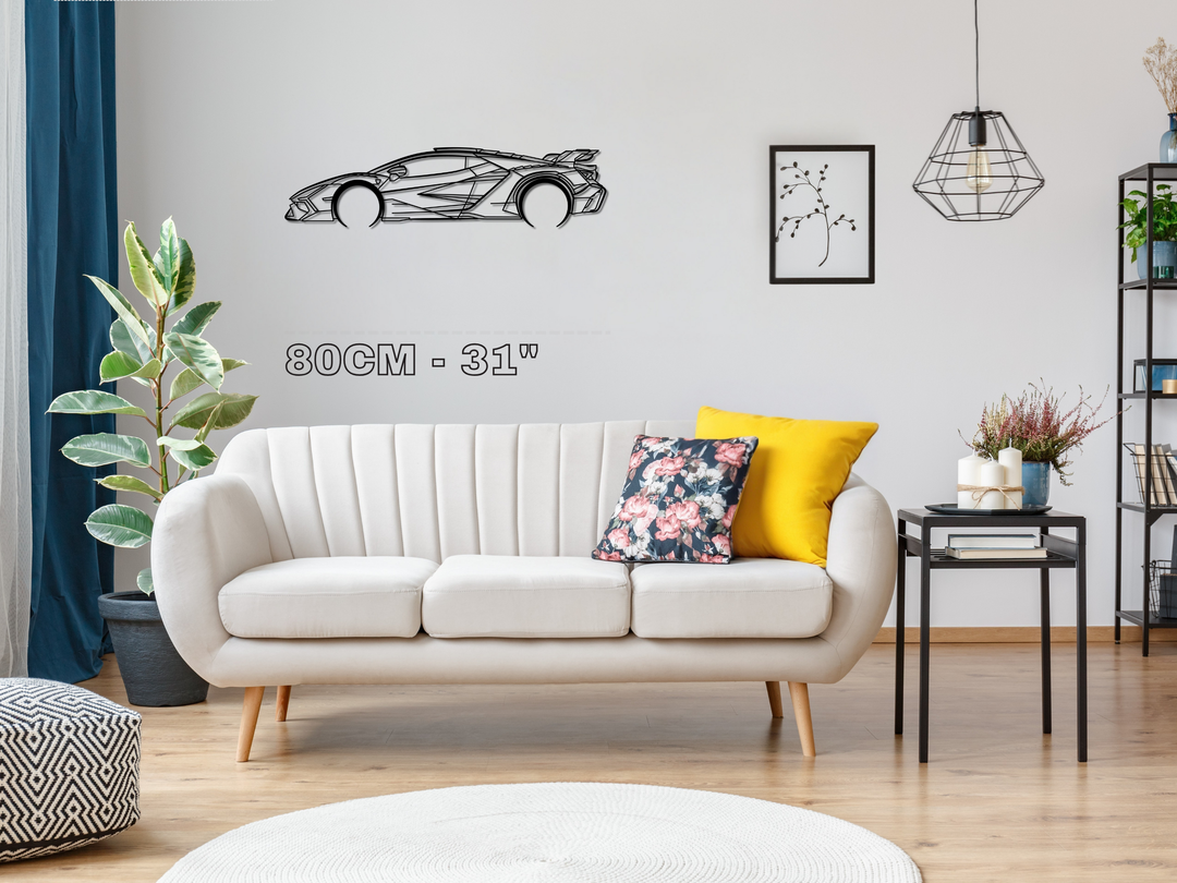Revuelto by MANSORY Carbonado X, Detailed Silhouette Metal Wall Art