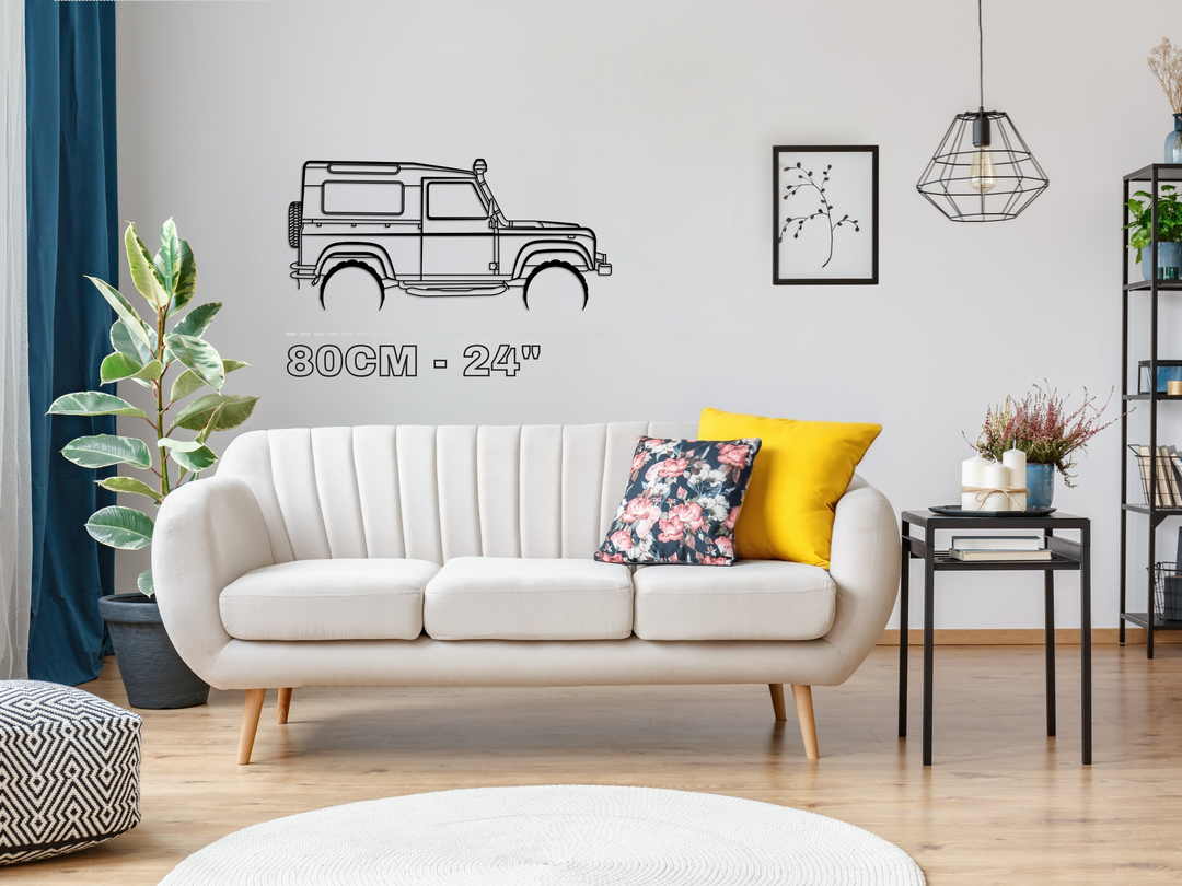 90 Defender, Detailed Silhouette Metal Wall Art