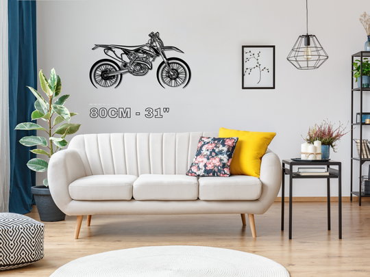 KTM EXC 450 F 2019, Detailed Silhouette Metal Wall Art