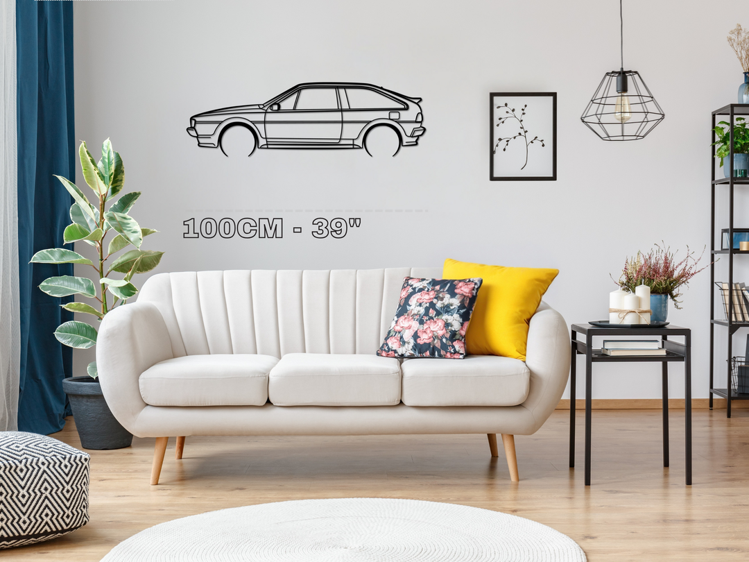 Scirocco MK2, Detailed Silhouette Metal Wall Art