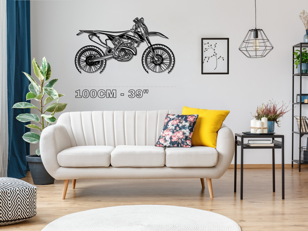 KTM EXC 450 F 2019, Detailed Silhouette Metal Wall Art