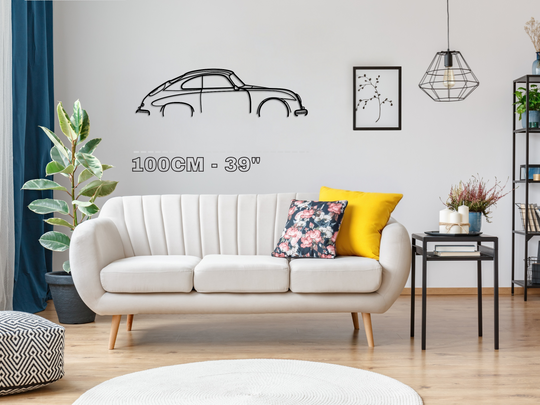 356 Coupe, Detailed Silhouette Metal Wall Art
