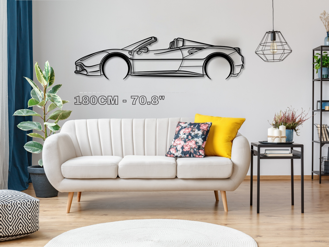488 Spider, Detailed Silhouette Metal Wall Art