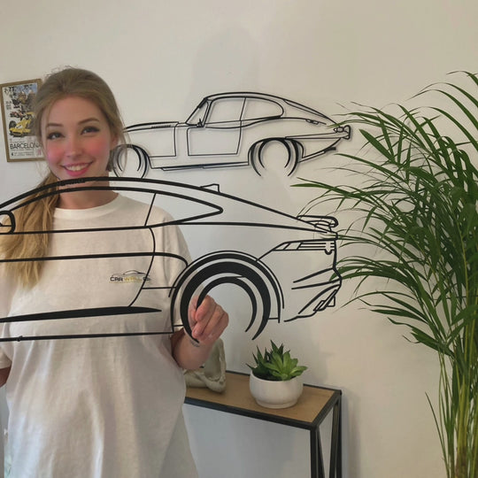 356 Speedster, Detailed Silhouette Metal Wall Art