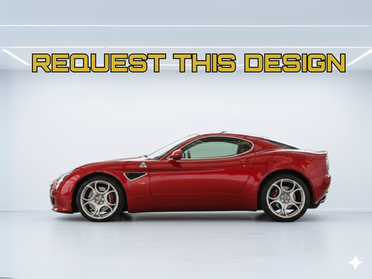 Alfa Romeo 8C Competizione - Your Custom Request, Detailed Car Silhouette Metal Wall Art