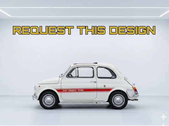 Abarth 595 1963 - Your Custom Request, Detailed Car Silhouette Metal Wall Art