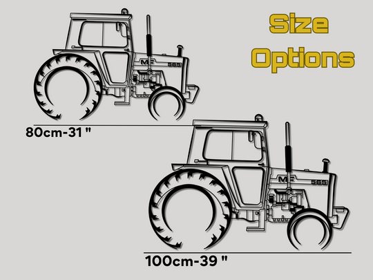 Massey Ferguson 565, Detailed Silhouette Metal Wall Art