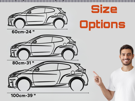 Yaris GRNM 2018, Detailed Silhouette Metal Wall Art