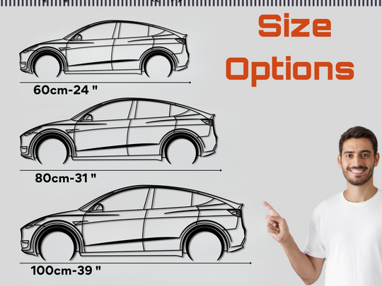 Model Y, Detailed Silhouette Metal Wall Art