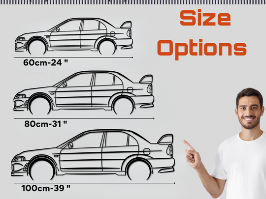 Evo MK6, Detailed Silhouette Metal Wall Art