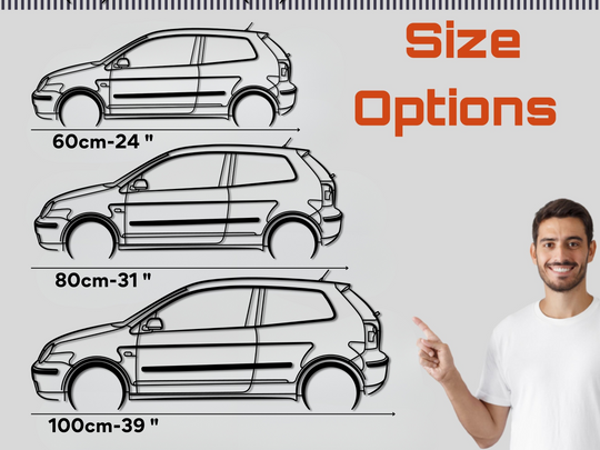 Polo GT MK4, Detailed Silhouette Metal Wall Art