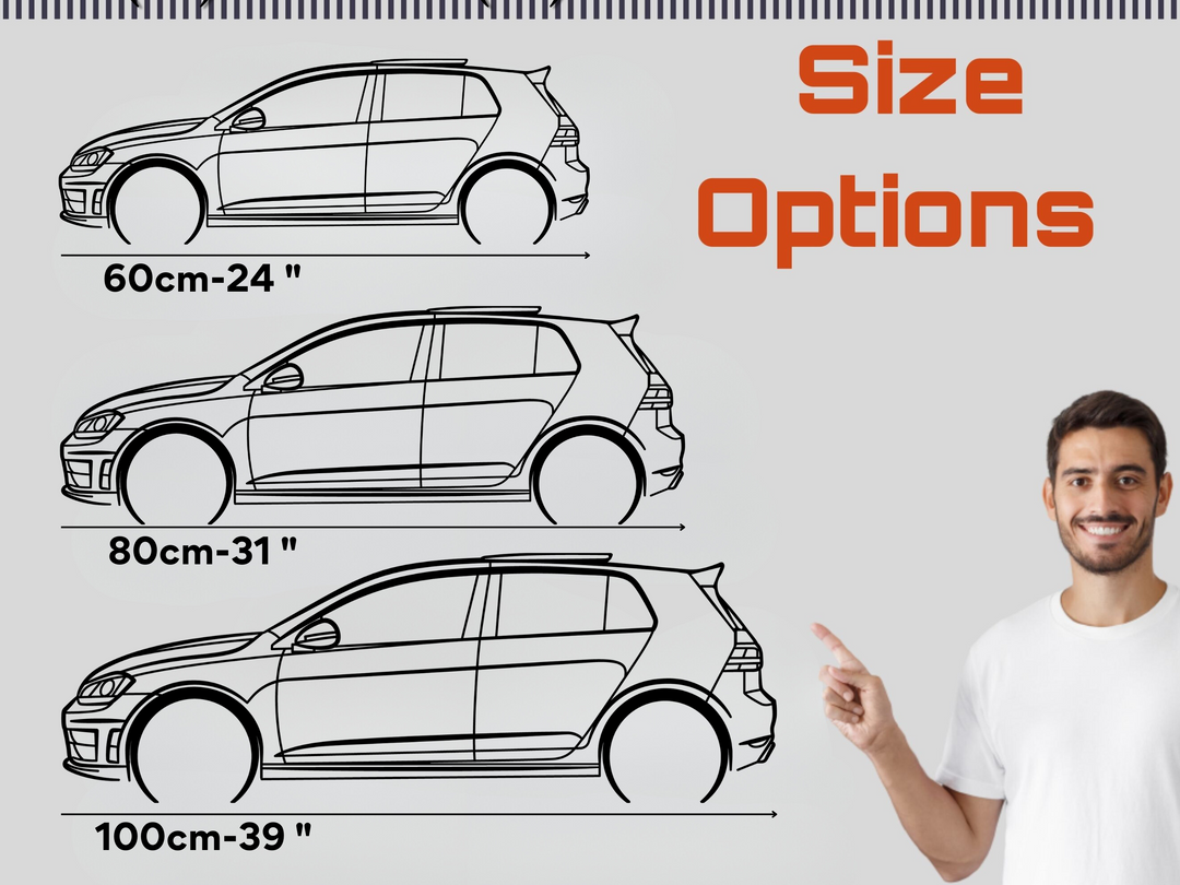 Golf R MK7, Detailed Silhouette Metal Wall Art