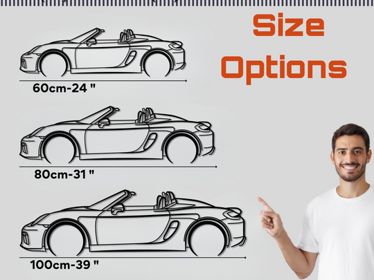 Boxster Spyder, Detailed Silhouette Metal Wall Art