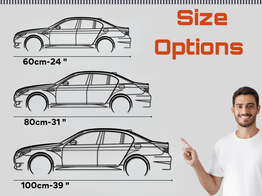 E60 M5 V10, Detailed Silhouette Metal Wall Art
