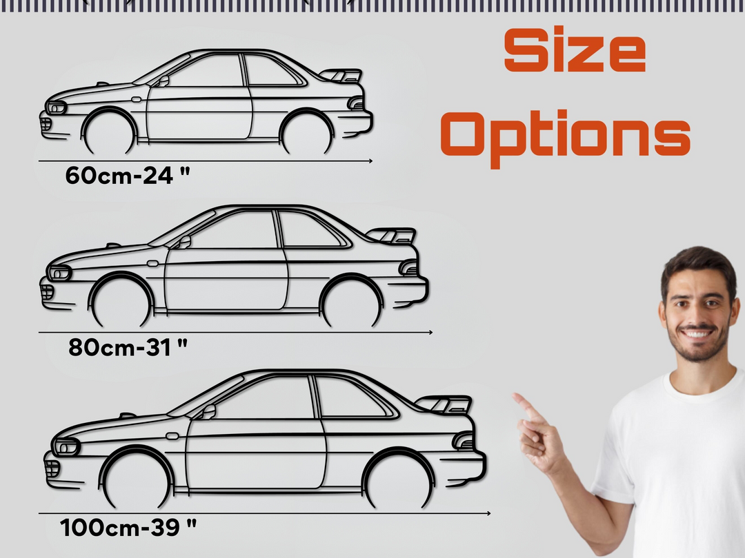 Impreza Turbo 1994-2004, Silhouette Metal Wall Art