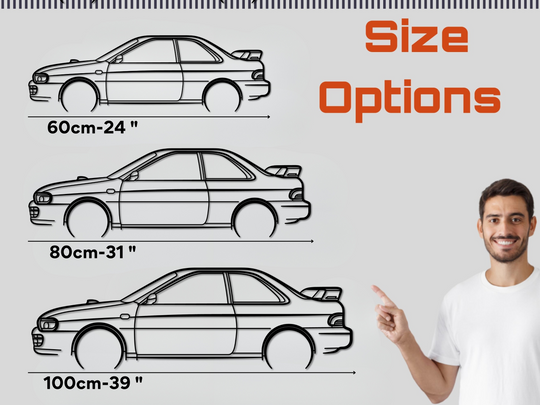 Impreza Turbo 1994-2004, Silhouette Metal Wall Art