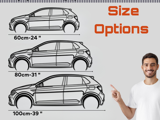 Polo GTI 2019, Detailed Silhouette Metal Wall Art