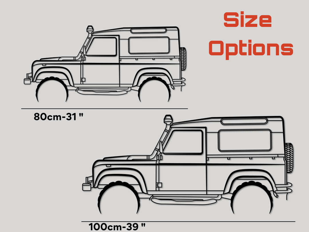 90 Defender, Detailed Silhouette Metal Wall Art