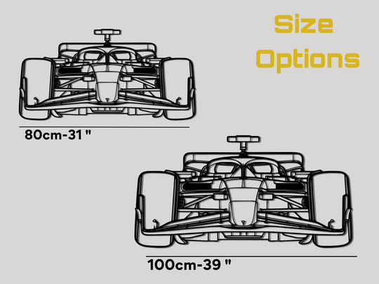 F1 2024 Front design, Detailed Silhouette Metal Wall Art