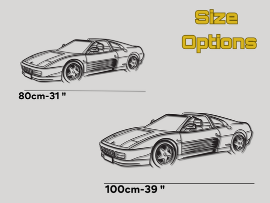 348 TS Front Angle, Detailed Silhouette Metal Wall Art