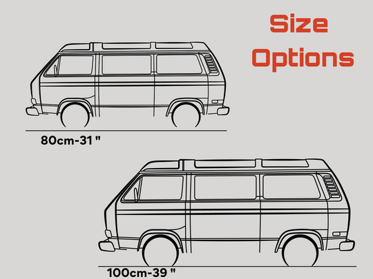 T25 Camper van, Detailed Silhouette Metal Wall Art