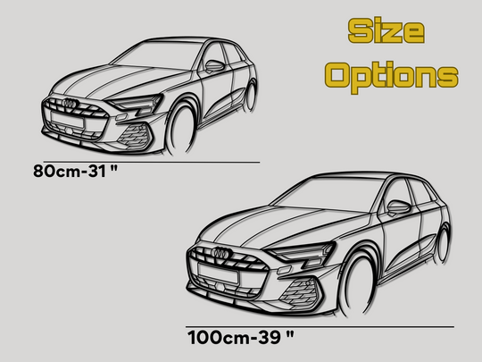 S3 8Y Facelift Front Angle, Detailed angle Silhouette Metal Wall Art