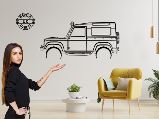 90 Defender, Detailed Silhouette Metal Wall Art