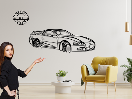 3000 GTO Front Angle, Detailed Silhouette Metal Wall Art