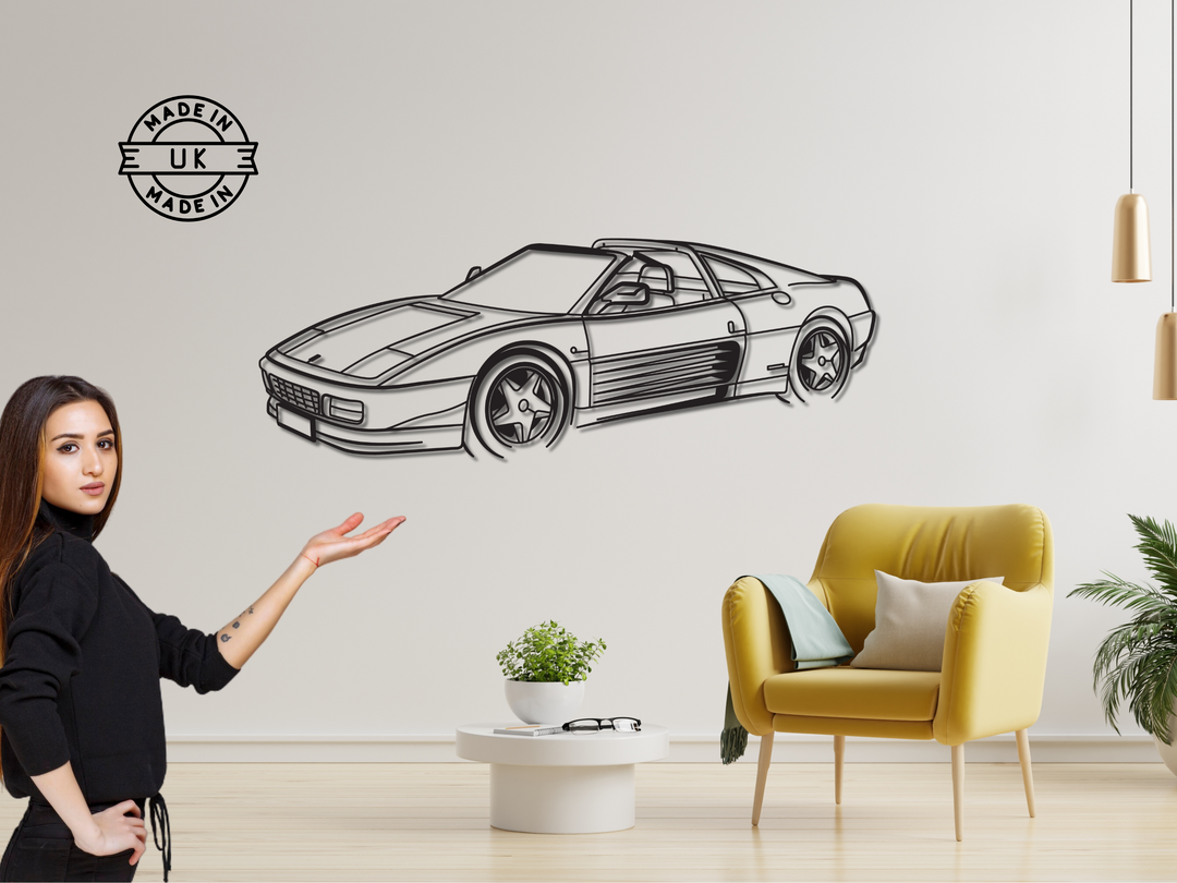348 TS Front Angle, Detailed Silhouette Metal Wall Art