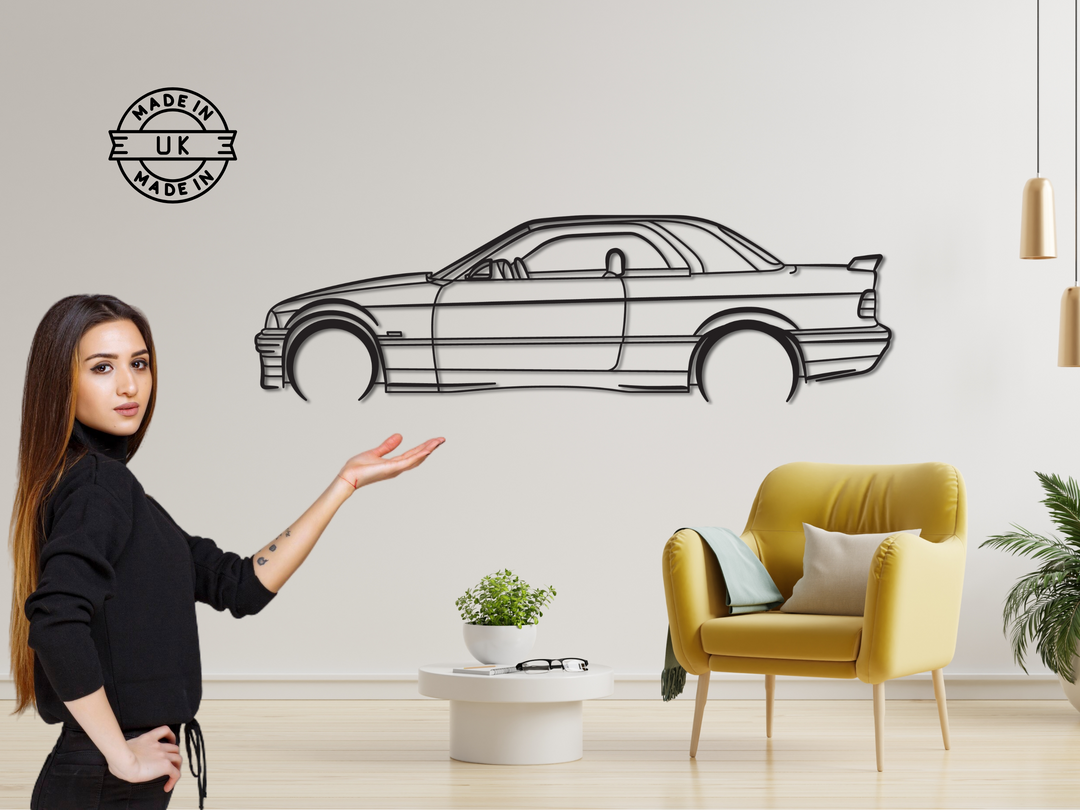 Alpina (E36) B3 3.0 Cabriolet, Detailed Silhouette Metal Wall Art