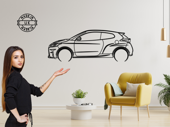 Yaris GRNM 2018, Detailed Silhouette Metal Wall Art